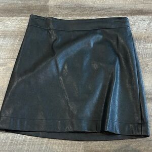 J. Crew Black Faux Leather A-Line Mini Skirt